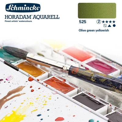 Schmincke Horadam akvarellfesték 2.árkategória 4ml szilke Olive green yellowish 525