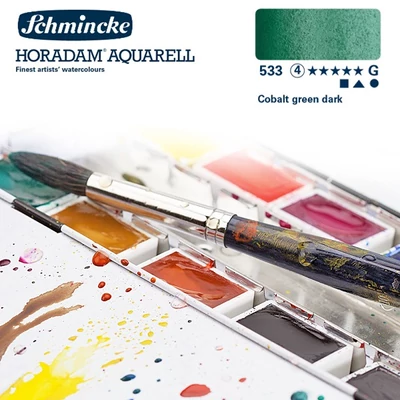 Schmincke Horadam akvarellfesték 4.árkategória 4ml szilke Cobalt green dark 533