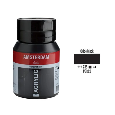 Talens Amsterdam akrilfesték 500ml oxide black 735