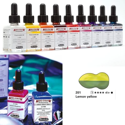 Schmincke Aerocolor Professional airbrush festék 28ml Lemon yellow 201