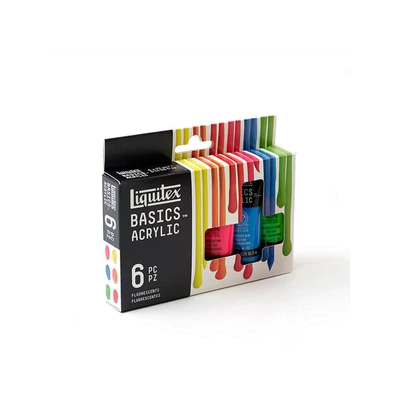 LIQUITEX BASICS AKRILFESTÉK KÉSZLET - 6X22 ML, FLUORESZKÁLÓ SZÍNEK