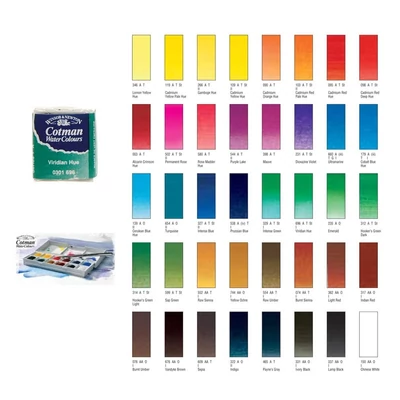 Winsor&Newton Cotman akvarellfesték 1.5ml műanyag szilkében Viridian hue 696