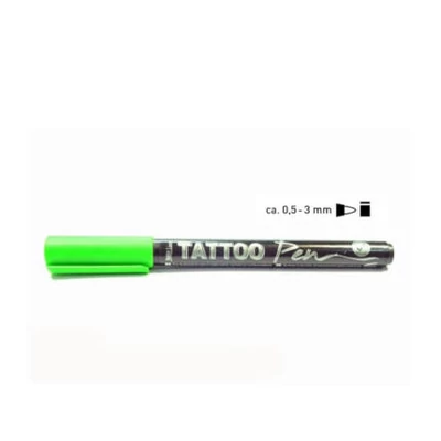 Tetováló filc, HobbyLine, Tattoo pen, 0,5-3 mm - zöld