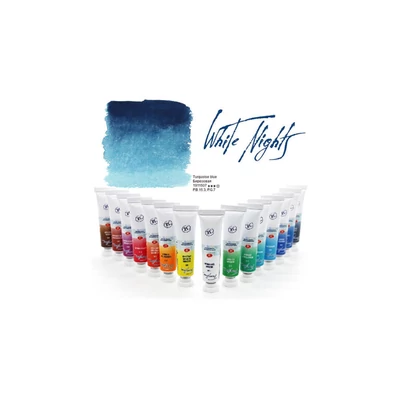 White Nights tubusos akvarellfesték, 10 ml - 507, turquoise blue