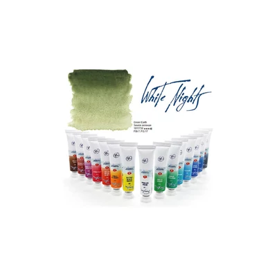 White Nights tubusos akvarellfesték, 10 ml - 730, green earth